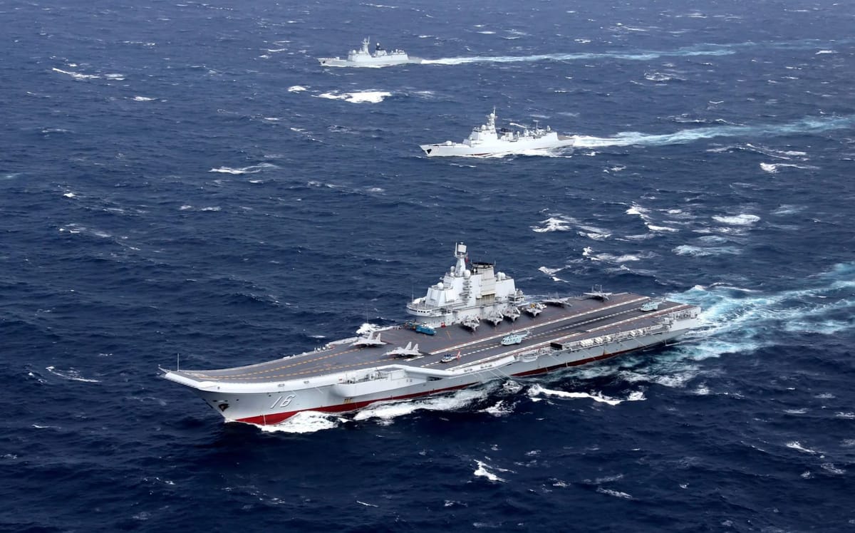 PLA Navy aircraft carrier Liaoning in the ocean