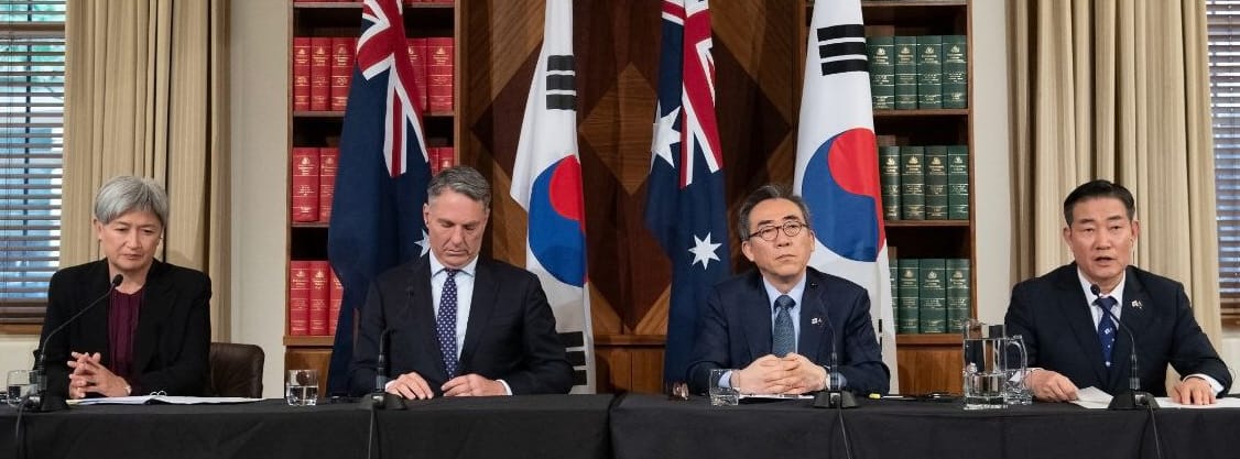 ROK and Australian minsters seated at the 2+2 Foreign and Defence Ministers' Meeting, May 1